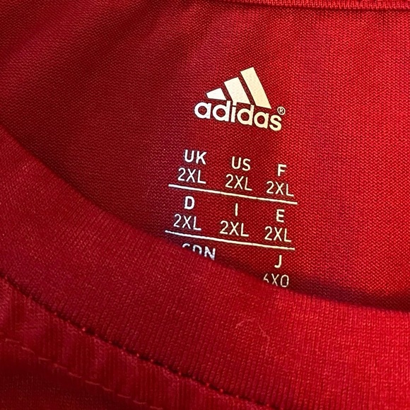 Kansas Jayhawks Adidas Short Sleeve Climalite Shirt Color Red Size XXL Defects - Picture 3 of 5